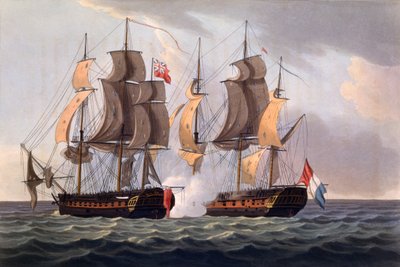 जेम्स जेनकिंस द्वारा &39;द नेवल अचीवमेंट्स ऑफ ग्रेट ब्रिटेन, द ईयर 1793 से 1817&39; तक जे। जेकेस द्वारा निर्मित &39;&39; ला प्रोसेर्पाइन &39;&39; पर कब्जा, पहली बार 1817 में प्रकाशित हुआ (हाथ से रंगा हुआ जलीय) द्वारा Thomas Whitcombe